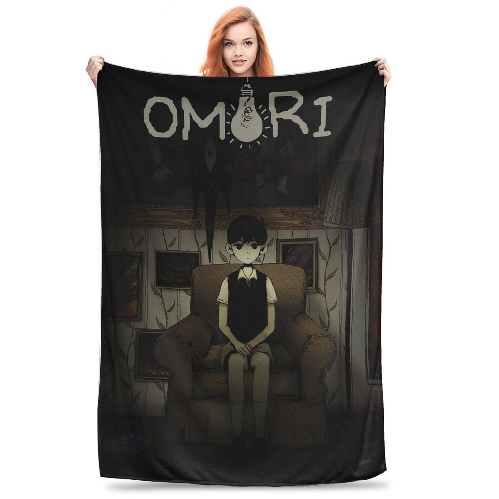 Anime Omori Game  Blanket Cover  Plush Throw Blanket Summer Air Conditioning Printed Lightweight Bedspreads,