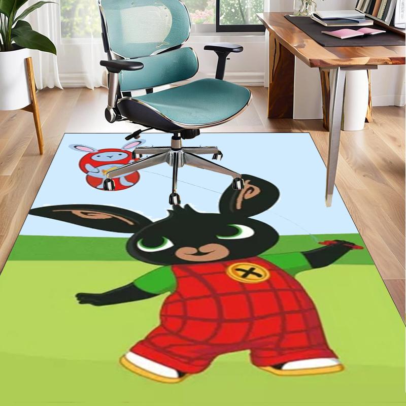 Bunny And Friends Adventure Office Rug Chair Mat, Game Carpet, Suitable for Front Door, Bedroom, Living Room, Desk, Holiday Gift