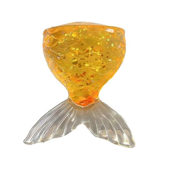 

Transparent Fish Tail Squeeze Toy Glitter Simulated Fishtail Anxiety Relief Sensory Toy Slow Rising Stress Ball Decompression Gadgets