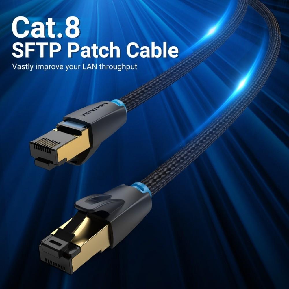 Double Shield Ethernet Extension Cord Durable Cat 8 Patch Cable CAT8 Ethernet Cable  Indoor&Outdoor