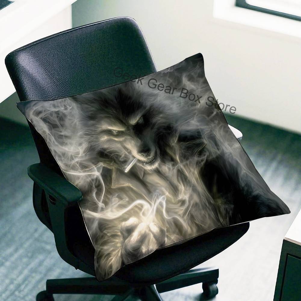 Alpha Sigma Wolf Cool Kissenbezug für Sofa-Dekor Auto Büro Zimmer Druck Kissenhülle Dekorationen und Schutz