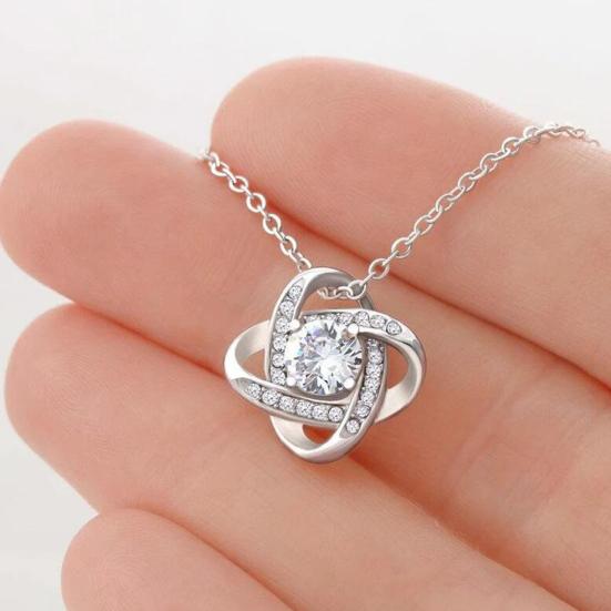 Rhinestone Necklace for Women Eternal Love Necklace Dainty Infinity Pendant Anniversary Birthday Jewelry Gift for Wife Mom Daughter