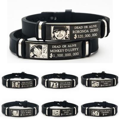 Gioielli e Accessori Periferici di One Piece Creativi Luffy Zoro Uguali Regali Cinturino da Polso Cartone Animato wanted Braccialetto Cosplay Per Donne Uomini Accessori