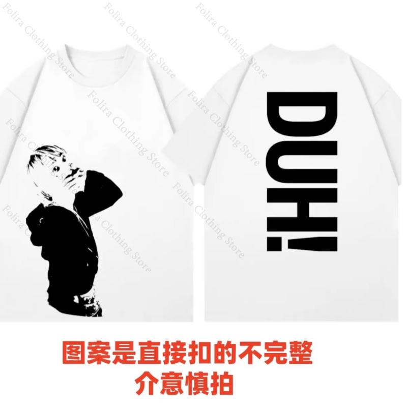 P1Harmony DUH Mesma Camiseta Estampa Kpop Verão Manga Curta para Fãs Homens Mulheres Roupas Streetwear Camisetas