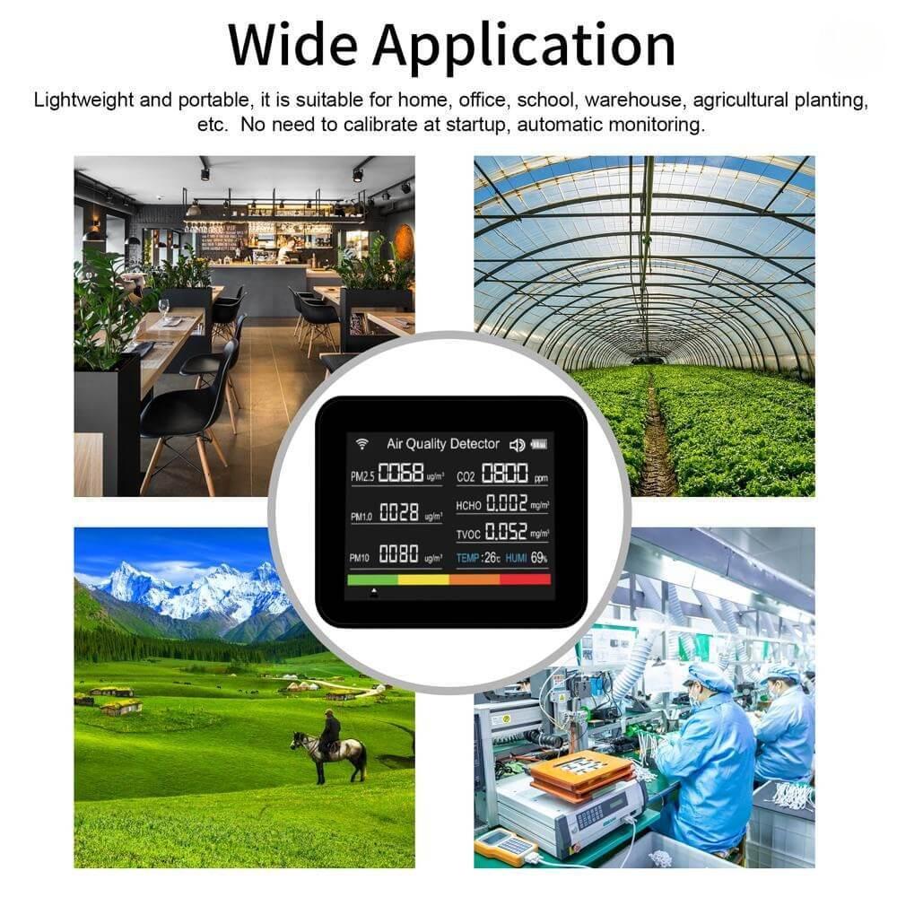15 in 1 Multifunctional Air Quality Detection Tool Professional Air Quality Monitor Portable Carbon Dioxide Detector