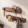 [Wall-Mounted Coat Rack] 1pc Natural Wood Wall-Mounted Coat Rack with Hooks -Piano-Shaped Accordion Design,Walnut Finish,Space-Saving Vertical Storage