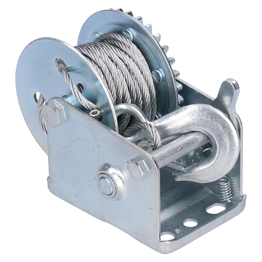 600LBS Manual Winch with 6M Steel Rope Hand Crank Cable Gear Single Speed Trailer Winch