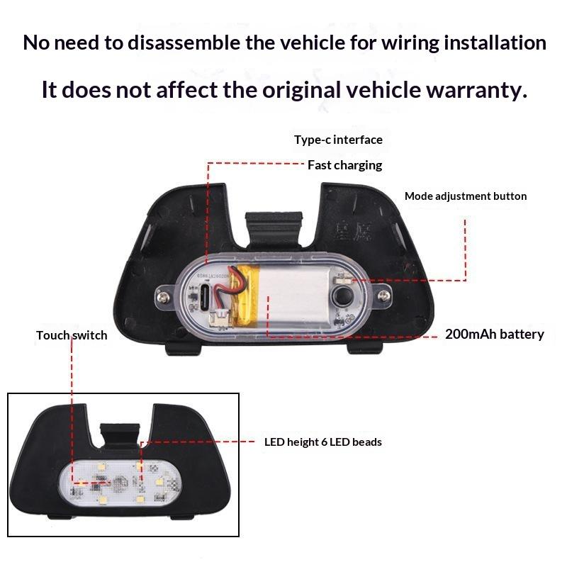 Shockproof LED Trunk Light For Proton EX2 E.MAS 5 2025 2026 Ultra Bright Car Interior Upgrade Modification Accessory