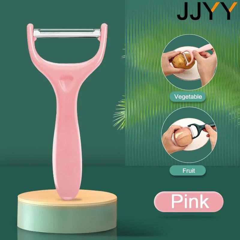 

JJYY Fruit Peeling Knife Stainless Steel Peeler Peeling Apples Kitchen Vegetable Fruit Sharp Peeler Potato Peeler розовый