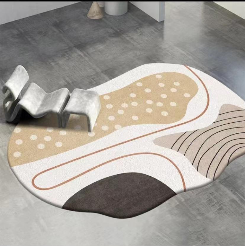 

Неровные линии ковра из искусственного кашемира, простой узор «Ветер Ваби-Саби», ковер в форме журнального столика для гостиной, одеяло для кровати в спальне 80 * 120Cm