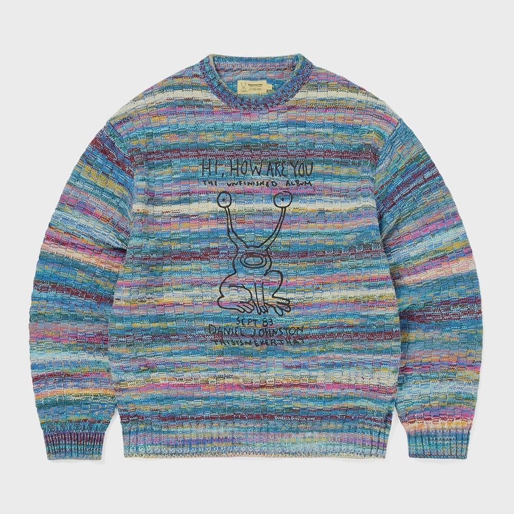 ThIs Is Never That Tnt Daniel Johnston Frog Knit Sweater Blue M