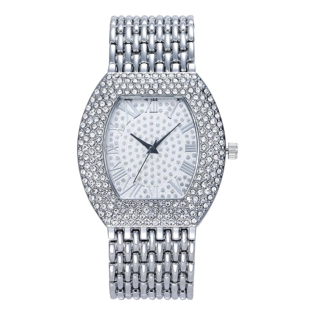 UTHAI H64 Montre Femme Entièrement Pavée Tempérament Bande Or Acier Forme Tonneau Ciel Étoilé Complet Vintage Mode Montres à Quartz