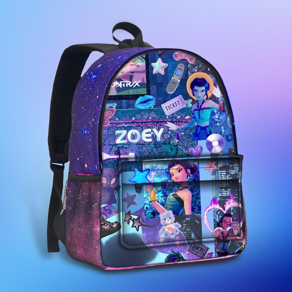 New Hunterx Kpop Starry Sky Backpack for Elementary and Middle School Students (Witch Hunter Girls Anime Cartoon Starry Sky Backpack) 6276 CLE