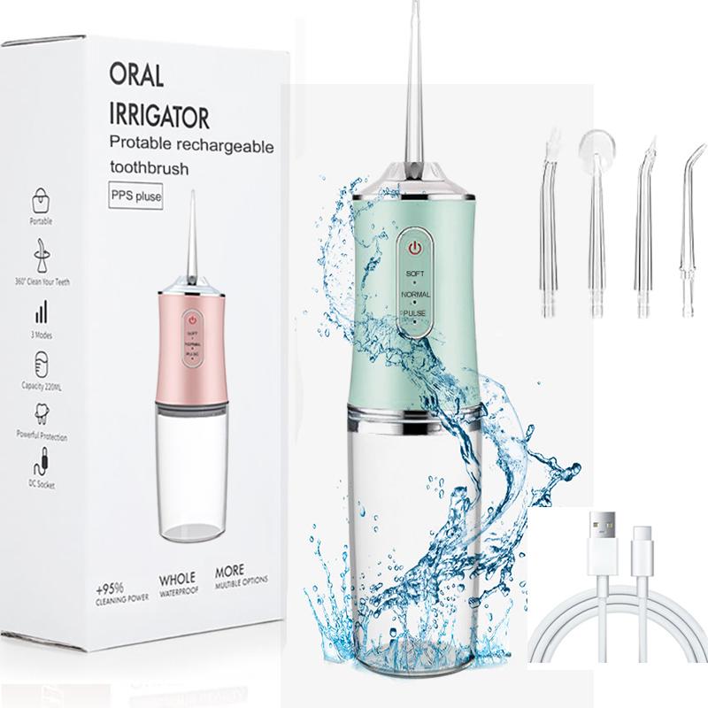 Electric Oral Irrigator Detachable Water Flosser Portable Dental Water Jet Waterproof Teeth Cleaner 4 Nozzles Oral Care