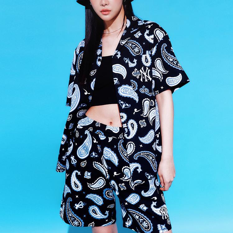 New MLB Paisley NEW YORK YANKEES Casual Shorts Women's Black 3ASMI0133-50BKS