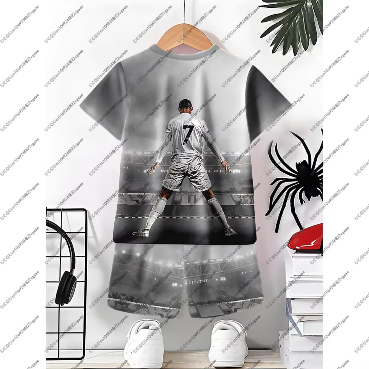 

Football suit T-shirt for men, children and teenagers, men s sports top, boys short sleeved set 13-14 Years