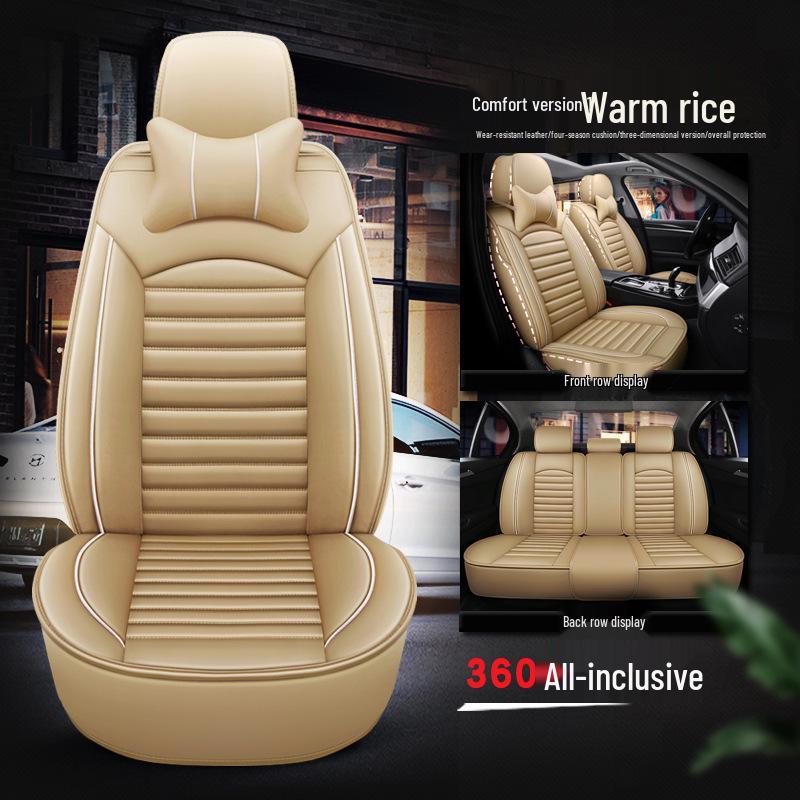 360° All-Season Wear-Resistant Leather Car Seat Cushion & Cover