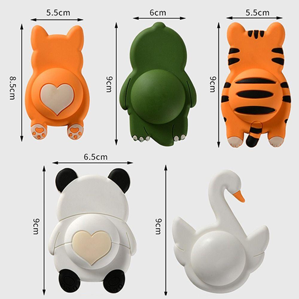 Silicone Wall Protector Cartoon Animal Doorknob Bumper Cute Door Handle Bumper Pad  for Home