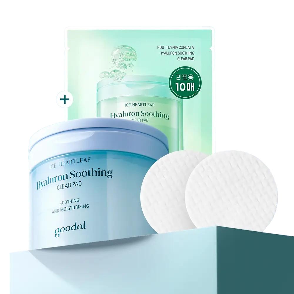 Goodal Herzblatt Hyaluron Beruhigendes Clear Pad (70 Pads + 10 Bonus-Pads)