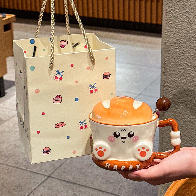 Cute Bread Ceramic Mug: Practical Souvenir for Boys & Girls with Creative Gift Box