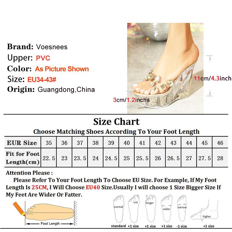 Summer Transparent Peep Toe Sandals 11CM Outdoors Women High Heels Clear Thick Platform Slippers Bling Rhinestone Ladies Shoes