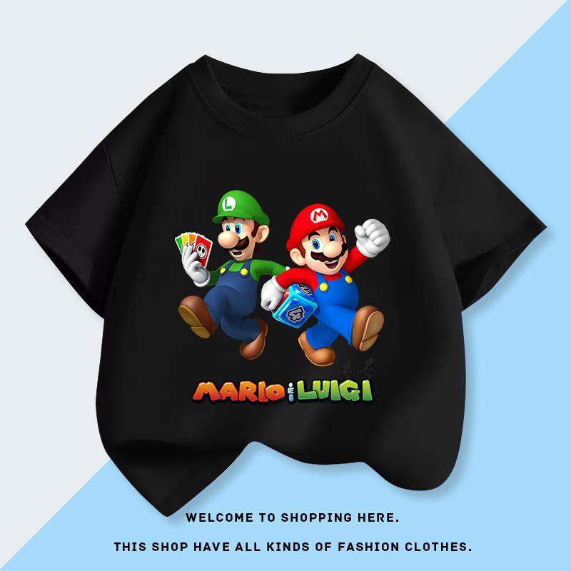 Super Mario Brothers Mens and Womens Clothing Short Sleeve New Tshirt Half Sleeve Summer Top Stylish Childrens Clothing