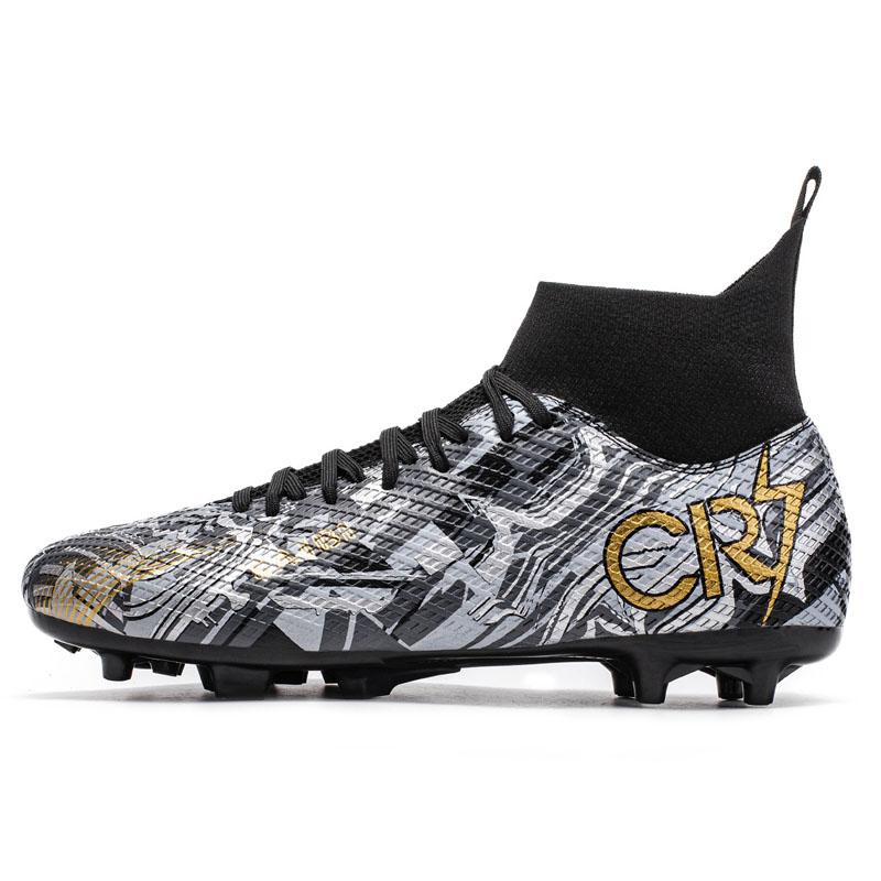 Chaussures de Football Homme Sports Fg/Ag Crampons Longs Adulte Gazon Artificiel Durables Entraînement Chaussures Spécifiques Montantes Chaussures Antidérapantes