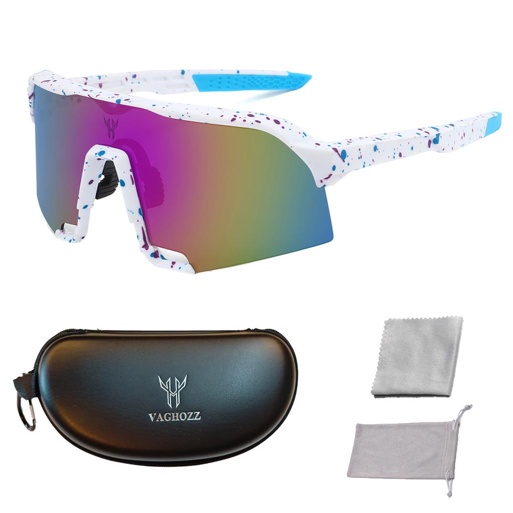 VAGHOZZ Unisex UV400 Sports Sunglasses MTB Cycling Eyewear Outdoor Bicycle Goggles with Box for Men And Women