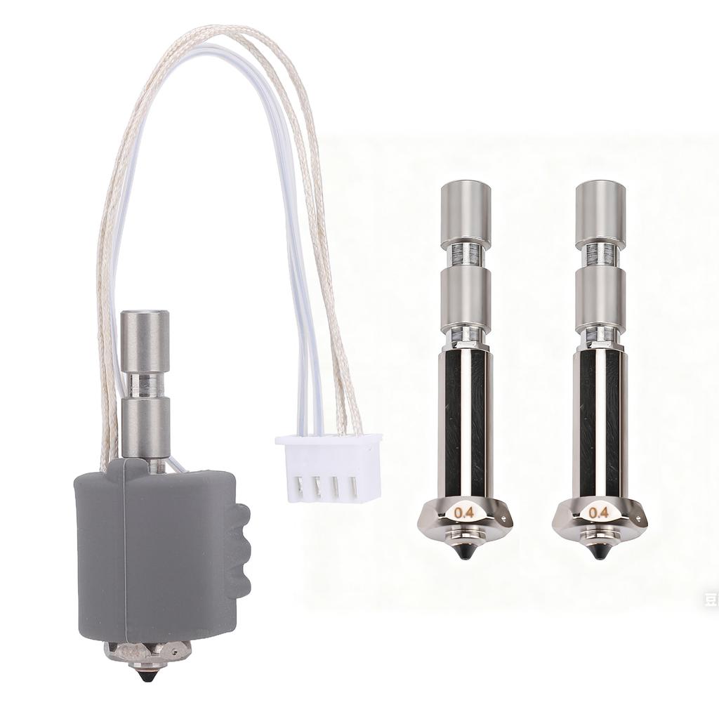 3D Printer Parts Ceramic Hotend Heating Block with Hardened Steel Nozzle 0.4MM Compatible with Kobra 3 Max for 1.75mm