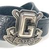 GUCCI 223896 G logo buckle  belt Leather Black/Silver