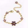 Fine Fashion Jewelry 18k Gold Plated Brass Bowknot Bracelet Exquisite Zircon Flower and Bow Charm Bracelet for Women