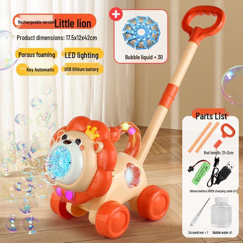 2025 Handheld Automatic Bubble Machine Toy for Kids – Outdoor Push Cart Bubble Blower