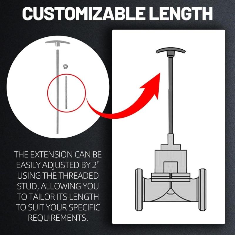 Motorhomes Sewer System 6" and 9" Sanitation Waste Valves Extension Handle Rod Kit, 2Pieces for Effortlessly Maintenance