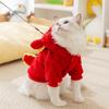 Cute Lion Dance Autumn and Winter Cat Hooded Contrasting Two-legged Teddy Dog Small Dog Pet Cat Clothes