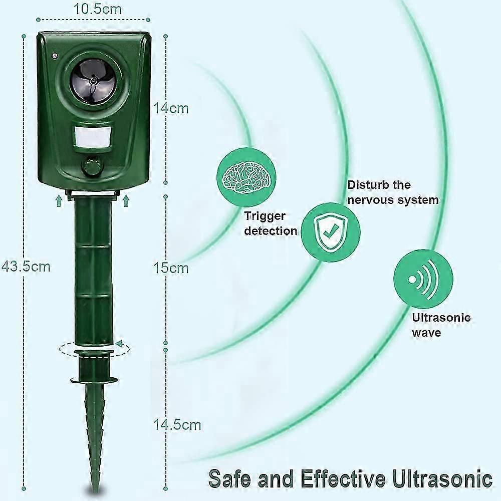 Cat Repellent Fox Deterrent Ultrasonic Bird Scarers for Gardens Animal Repeller with Motion Activated PIR Sensor