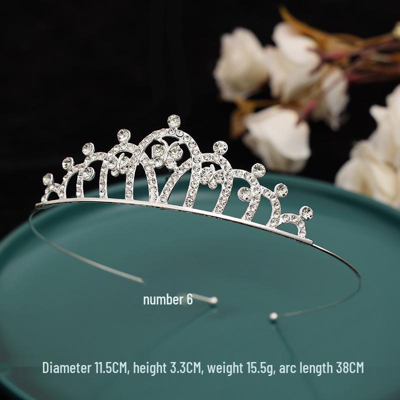 Serre-tête Couronne de Princesse à Strass pour Enfants - Mignon Style Peigne Chat Lapin Incrusté de Diamants pour Filles