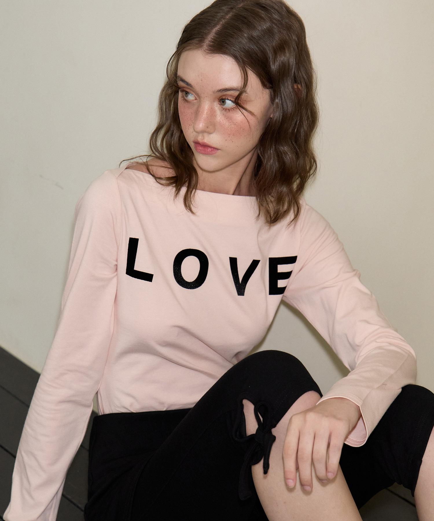 Salon De Yon Love Boat Neck T_ Pink M