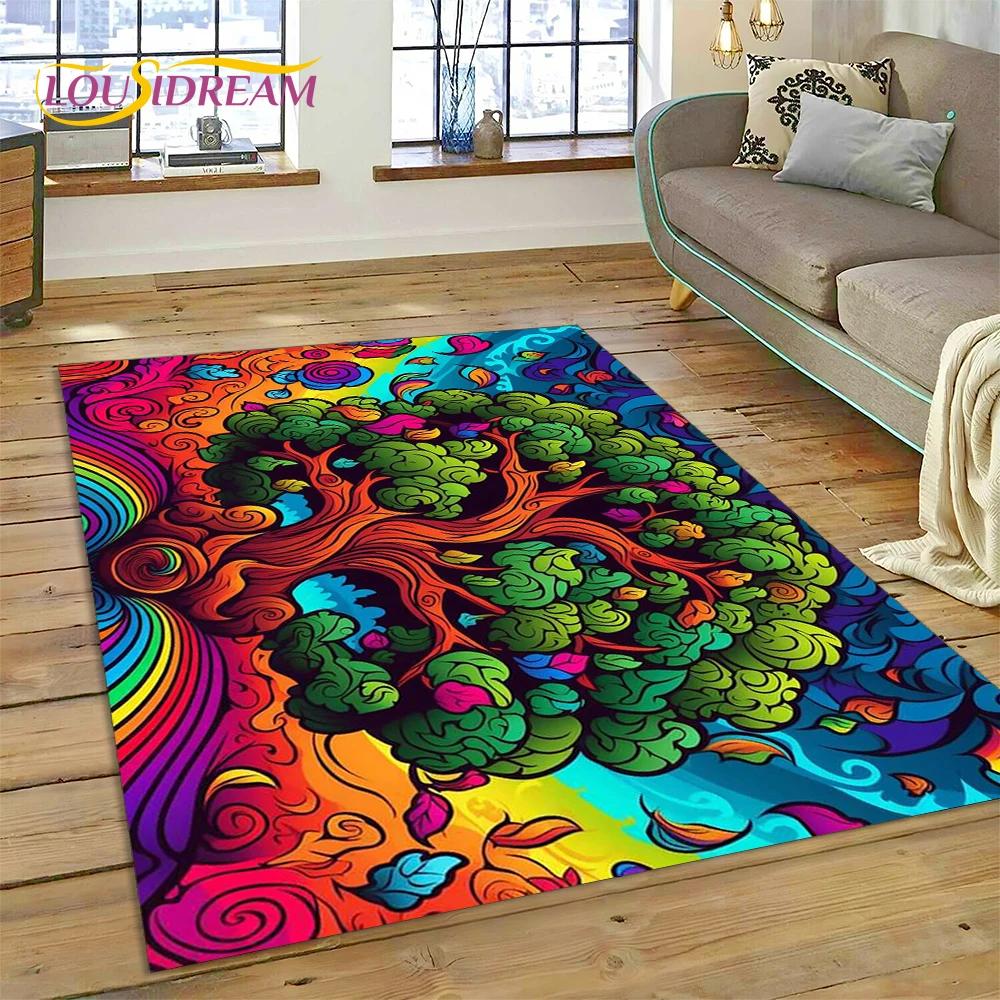 Tree of Life Nature Viking Yggdrasil Norse Carpet Rug for Bedroom Living Room Home Sofa Decoration,Child Large Decor Floor Mat