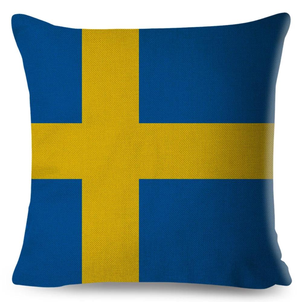 50 Style National Flag Cushion Cover for Sofa Home Children Room Decor Geometric Print Pillowcase Polyester Pillow Case 45x45cm