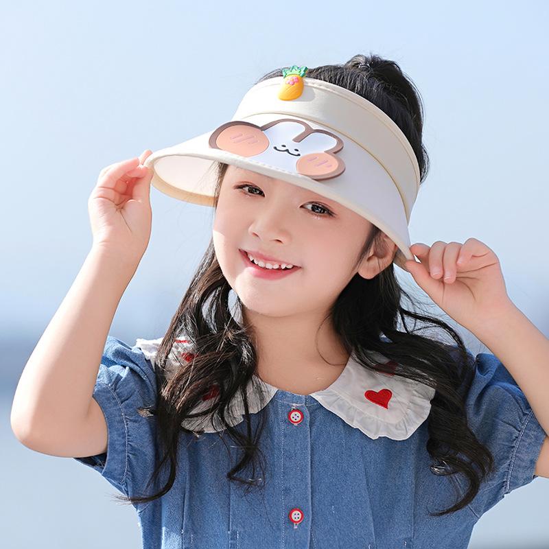 1094 Summer Outdoor Boy and Girl Sun Hat Cartoon Cute Animal Children's Hat Big Brim Empty Top Sun Protection Hat