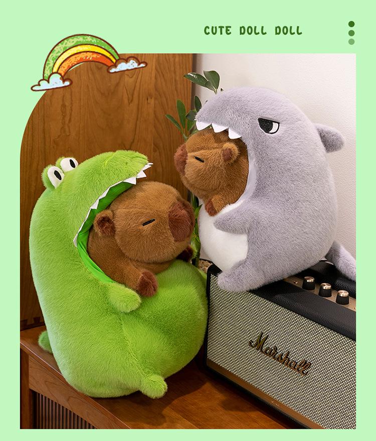 Capybara Crocodile Shark Plush Toy - Cute Stuffed Animal Pillow, Perfect Birthday Gift & Sleep Companion