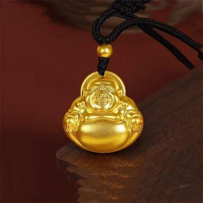 Vietnamský Písečný Zlatý Pendant Náhrdelník s Buddhou Maitréjou pro Muže & Ženy