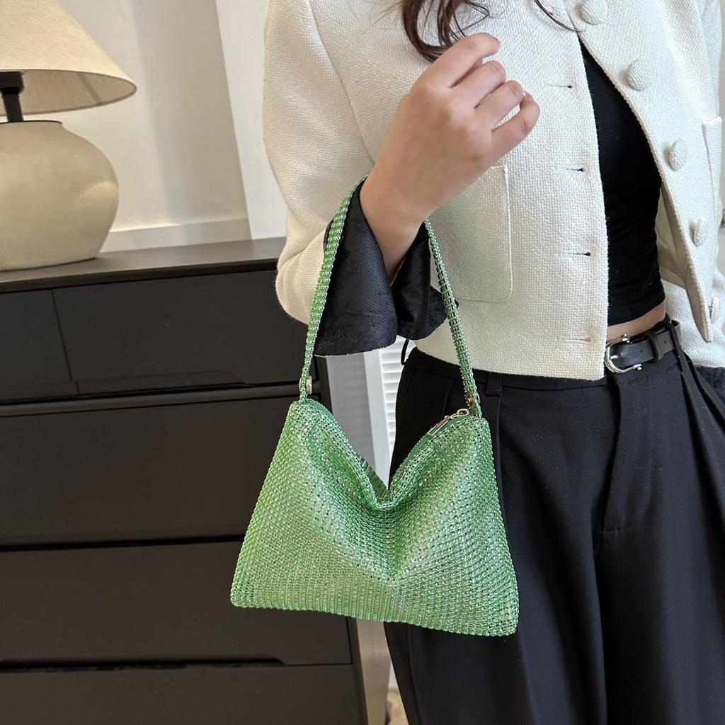 Sparkling Handmade Diamond Encrusted Diamond Bag, Sequins Full of Diamonds Man-made Rhinestone Dumpling Bag, Fashion High Class Women's Bag