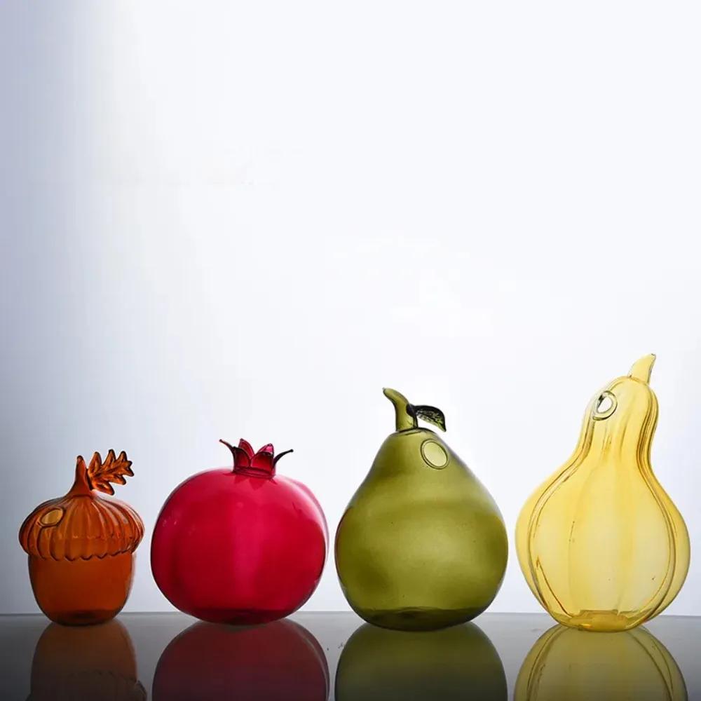 Simple Pomegranate Fruit Vase Transparent Hazelnut Flower Vase Hydroponic Home Decor Flower