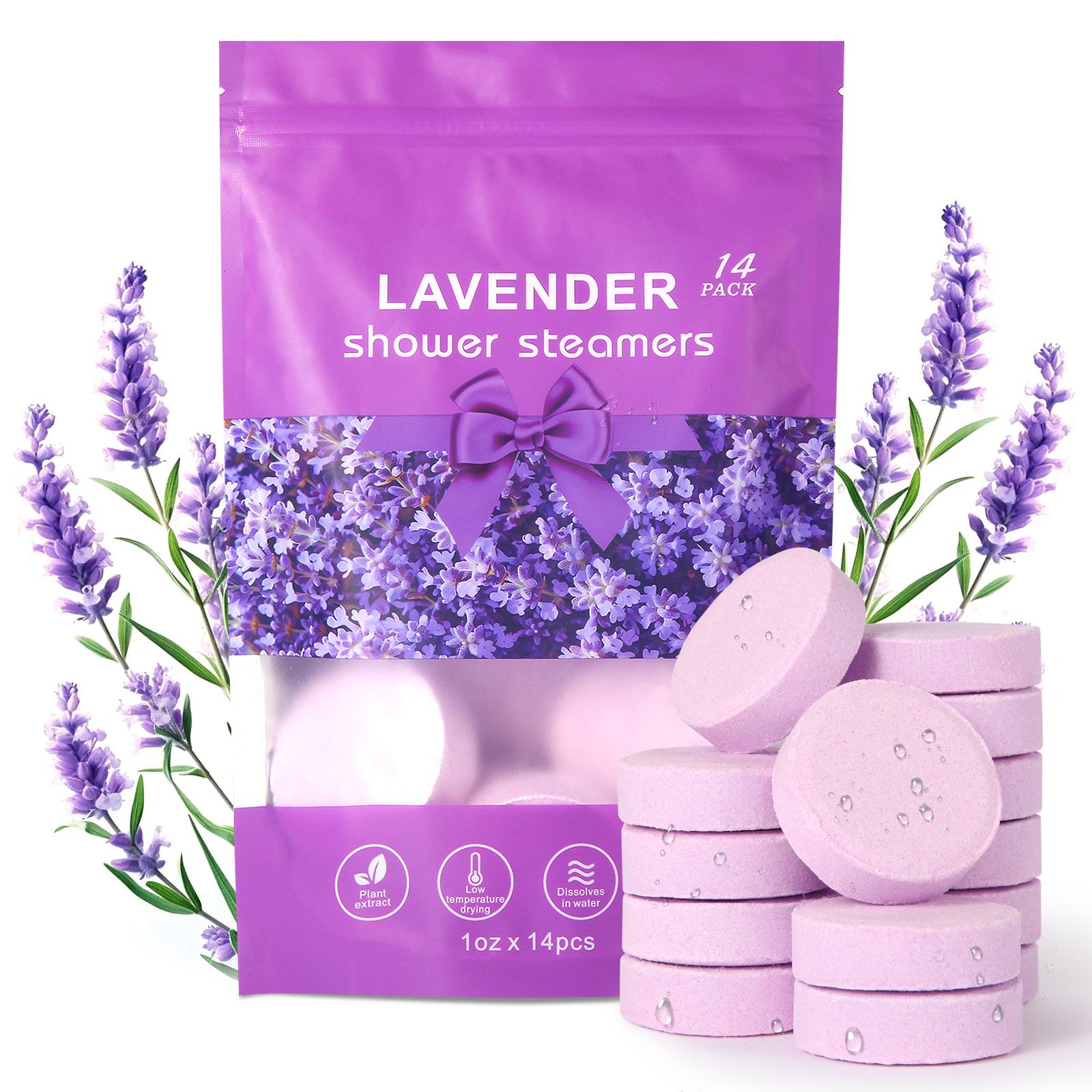 Aromatherapy Shower Steamers: 14-Pack Essential Oil Bath Salt Tablets (30g each)