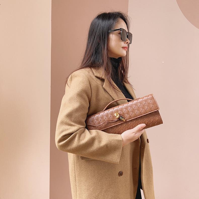 Neue Clutch handgewebte Handtasche Abendtasche Leder-Schloss-Tasche Umhängetasche Messenger Bag Damen Handtasche