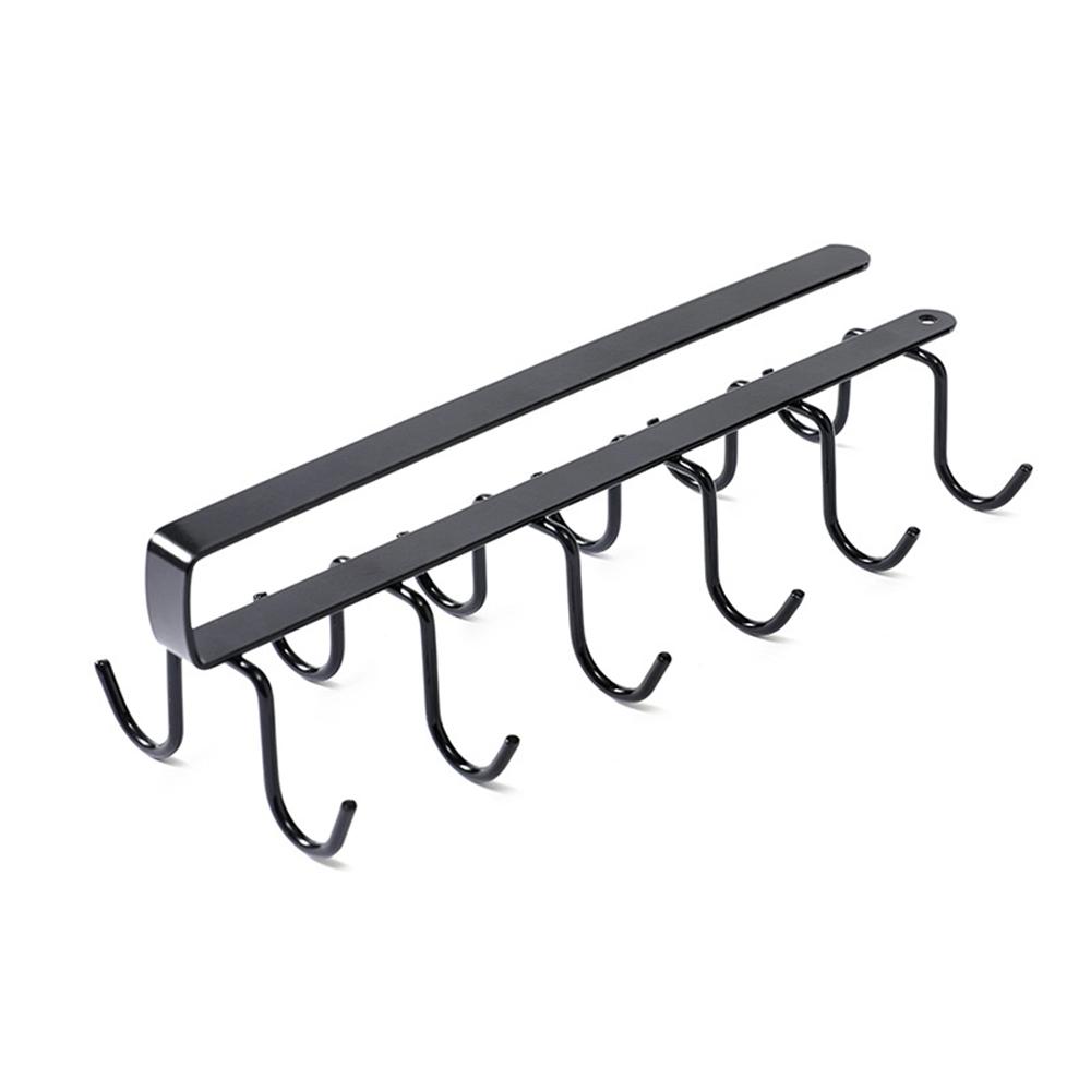 

1pc Home Simple Kitchen Double Row Hook, Hanging Traceless Iron Cup Hook, Hanging Rack for Kitchen Bathroom Bedroom чёрный