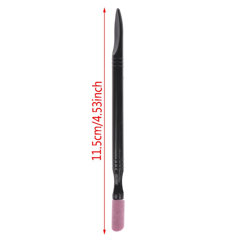 1Pc Double-Head Quartz Exfoliator Nail Cuticle Remover Dead Skin Pusher Trimmer