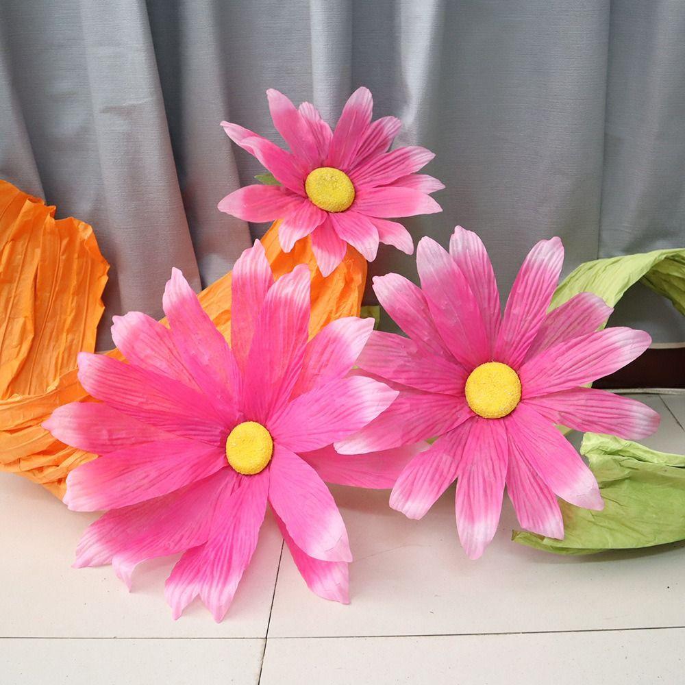 Non-woven Artificial Daisy Giant Fake Flowers  Wedding Party Background Wall Decoration