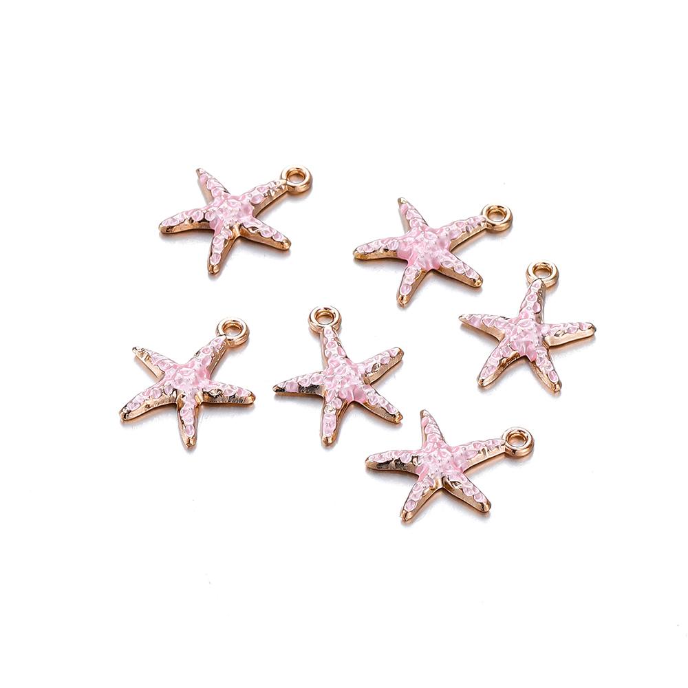 10Pcs Ocean Starfish Shell Charms With Imitation Pearl Pendants For Necklace Bracelet Pendants DIY Jewelry Making Accessories